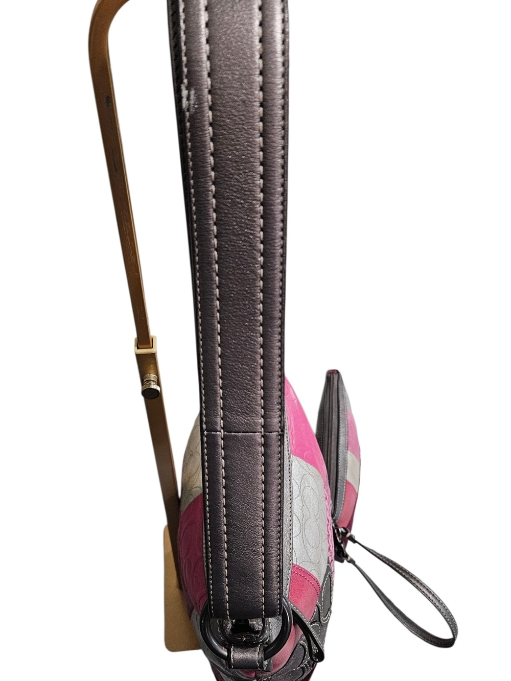 Coach Patchwork Shoulder Bag in Pink and Silver - Picture 9 of 14